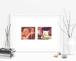 Woman Yelling At Cat Eating Salad Meme, Framed Print, Real Housewives Rhobh Art, Meme Pop Culture Poster Gift - thumbnail 1