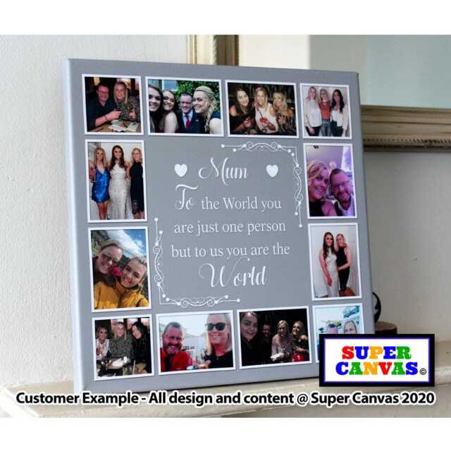 Mum Handmade Personalised Picture Photo Collage Framed Canvas Print Unique Gift For Nana Sister Wife Mothers Day Birthday Gift Her - image 1