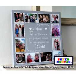 Mum Handmade Personalised Picture Photo Collage Framed Canvas Print Unique Gift For Nana Sister Wife Mothers Day Birthday Gift Her - thumbnail 1