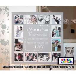 Mum Handmade Personalised Picture Photo Collage Framed Canvas Print Unique Gift For Nana Sister Wife Mothers Day Birthday Gift Her - thumbnail 3