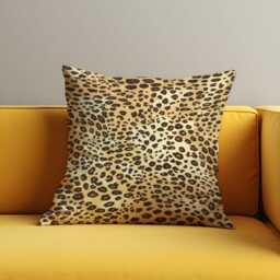 Leopard Print Throw Cushion Cover, Bold Animal Pattern Pillow Cover in Tan & Brown Tones, Safari Wild Spot Case - thumbnail 2