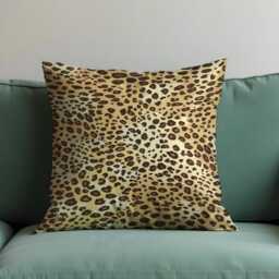Leopard Print Throw Cushion Cover, Bold Animal Pattern Pillow Cover in Tan & Brown Tones, Safari Wild Spot Case - thumbnail 4