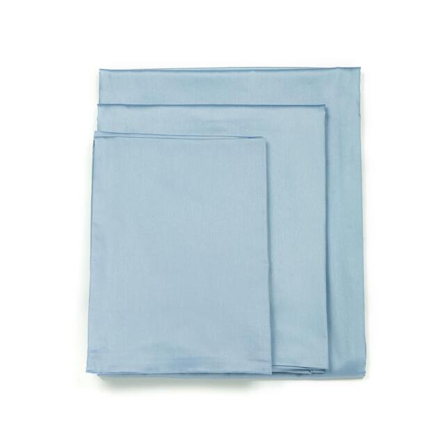 Oeko-Tex Standard Certified Soft 100% Cotton Sateen Baby Blue 4 Pcs Sheet Set - King