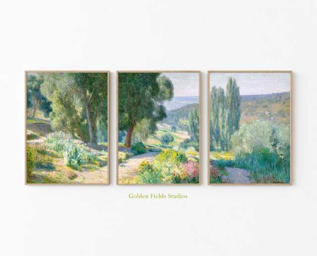 Impressionist Landscape Prints Set French Countryside Wall Art - image 1