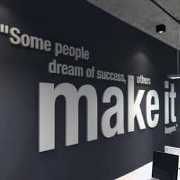 Motivational Office Wall Decor, Make It Happen Art, 3D Sign, Workspace Business Skuomih - thumbnail 1