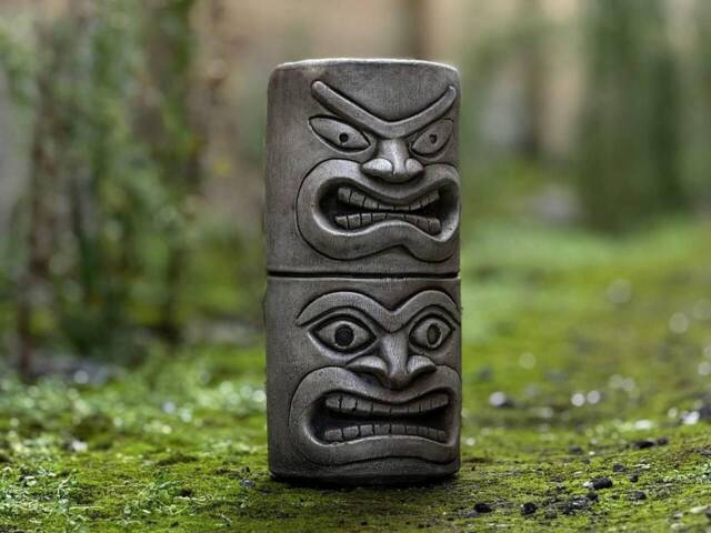 Tiki Totem Pole Sculpture Tropical Island Decor Outdoor Polynesian Statue Garden Hawaiian Accent Stone Tribal Ornament Halloween Figurine - image 1