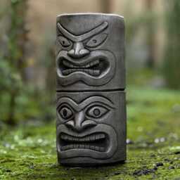Tiki Totem Pole Sculpture Tropical Island Decor Outdoor Polynesian Statue Garden Hawaiian Accent Stone Tribal Ornament Halloween Figurine - thumbnail 3