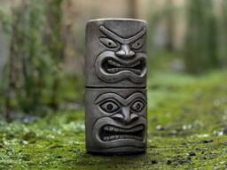 Tiki Totem Pole Sculpture Tropical Island Decor Outdoor Polynesian Statue Garden Hawaiian Accent Stone Tribal Ornament Halloween Figurine - thumbnail 1