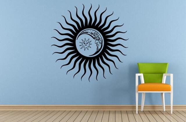 Space Night Sky Stars Moon Sun Mandala Baby Kids Child's Room Nursery Wall Vinyl Mural Art Decor Decal Sticker L1657 - image 1
