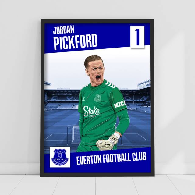 Everton Fc Poster - Pickford Print Design Wall Art - image 1