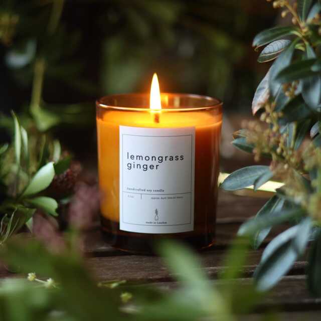 Lemongrass Ginger Soy Candle For Stress Relief Spa Gift Her Relaxation Christmas Yoga Meditation Self Care - image 1