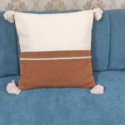 Handmade Rust Orange Tufted Cotton Pillow Cover Boho Decor - thumbnail 2