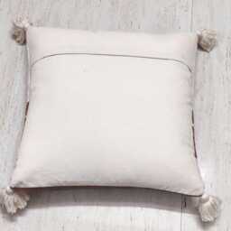 Handmade Rust Orange Tufted Cotton Pillow Cover Boho Decor - thumbnail 4