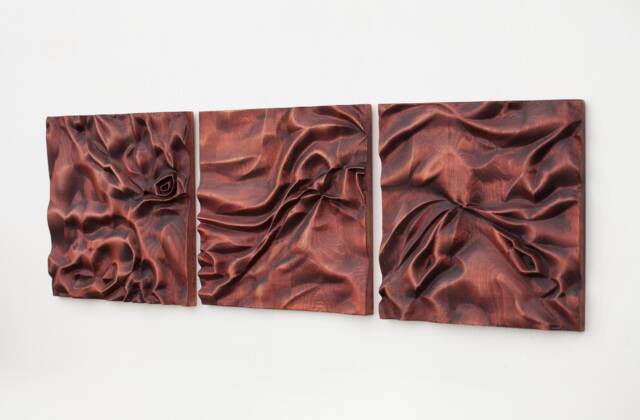 "Wood Wall Art, Us Delivery Duty Paid, Woodcarving, Modern Geometric Design, Wooden Bas-Relief Sculpture, ""Abstract Flow" - image 1