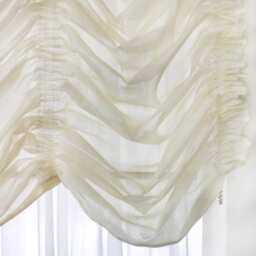 Beige Cream Voile Sheer Austrian Shade Roman Shade - thumbnail 3