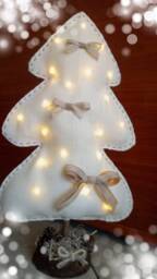 Christmas Tree in Fabric With Led Lights & Natural Wood Base - thumbnail 1