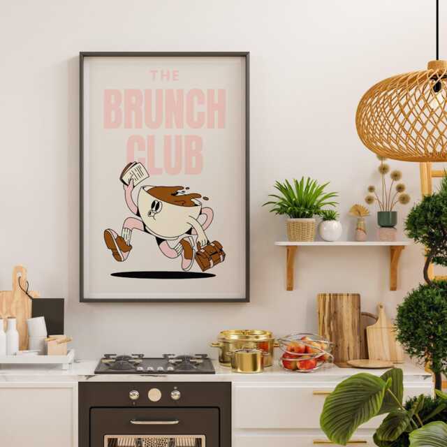 Brunch Club 07 Poster Brunch Quote Print, Kitchen Decor, Trendy Home Food Lover Gift, Lover, Modern Wall Art, Cool Prints - image 1
