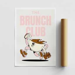 Brunch Club 07 Poster Brunch Quote Print, Kitchen Decor, Trendy Home Food Lover Gift, Lover, Modern Wall Art, Cool Prints - thumbnail 2