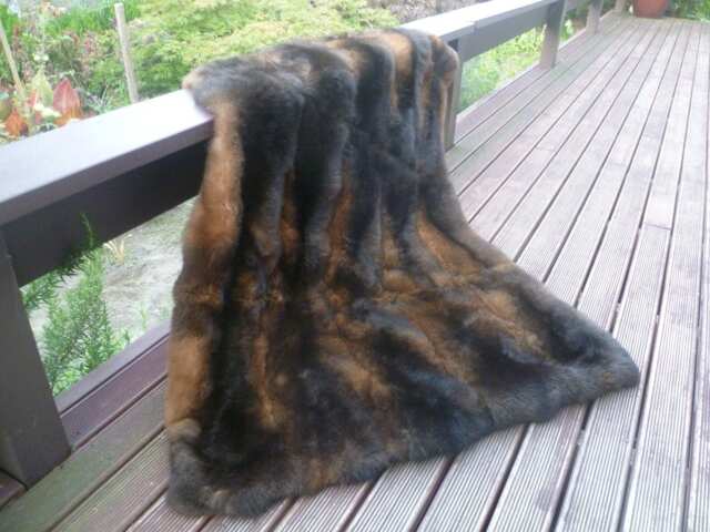 New Zealand Possum Natural Brown Fur Lap Rug/Blanket Throw - image 1