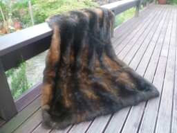 New Zealand Possum Natural Brown Fur Lap Rug/Blanket Throw - thumbnail 1