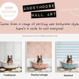 German Shepherd Dog in A Bath Print, Bathing, Funny Bathroom Animal Bathtub, Dog Tub Whimsy - thumbnail 2