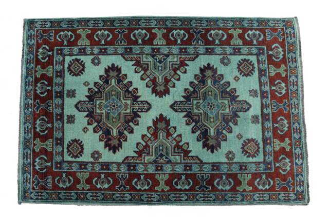3x4 Indo Caucasian Kazak Wool Rug Hand-Knotted Geometric Heriz Serapi 2896 - image 1