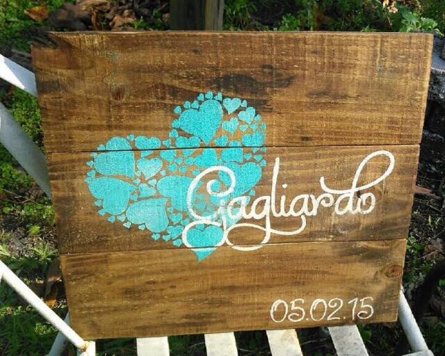 Personalized Wedding Wood Sign ~Engagement Gift ~Name Wall Art 24x24