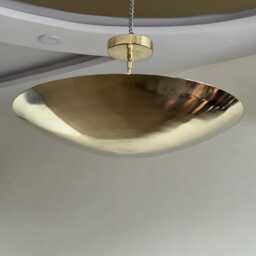 Mid Century Modern Flush Mount Light - 6 Brass Sputnik Chandelier Ceiling Fixture Handmade Raw Pendant - thumbnail 3