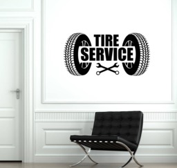 Tire Service Sign Car Repair Shop Window Art Decoration Fitting Garage Decor Sticker Wall Vinyl Decal Mural - #2712Di - thumbnail 1