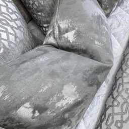 "White - Silver Cushion Cover, Modern Luxury Bedroom Rectangle Bolster , Decorative Lumbar Pillow Cover 12"" X 20" - thumbnail 2