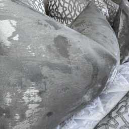 "White - Silver Cushion Cover, Modern Luxury Bedroom Rectangle Bolster , Decorative Lumbar Pillow Cover 12"" X 20" - thumbnail 3