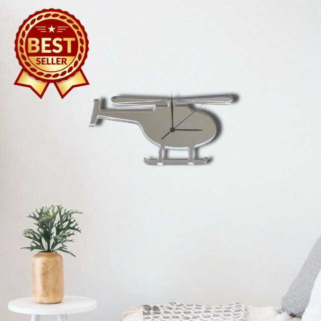 Helicopter Acrylic Clock - Many Colours Available - Bespoke Shapes & Sizes Made - image 1