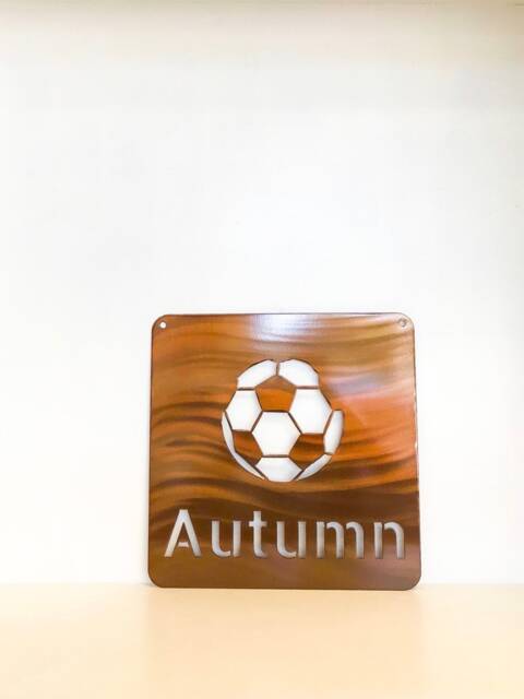 Personalized Metal Soccer Wall Art With Name, Choose Your Powder Coat Color - image 1
