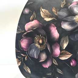Handmade By Order Purple Rose Floral Plant Print On Velvet Drum Lamp Shade Pendant Light All Shapes & Sizes Available - thumbnail 2