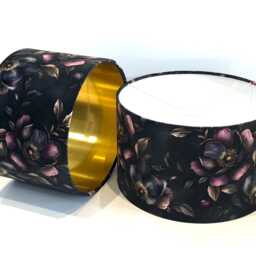 Handmade By Order Purple Rose Floral Plant Print On Velvet Drum Lamp Shade Pendant Light All Shapes & Sizes Available - thumbnail 3