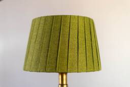 Green Pleated Linen Lampshade, Table Lamp With Boho Lampshade