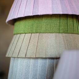 Green Pleated Linen Lampshade, Table Lamp With Boho Lampshade - thumbnail 2