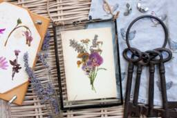 Pressed Flower Bouquet A6 Print - Farmhouse Style Botanical - thumbnail 1