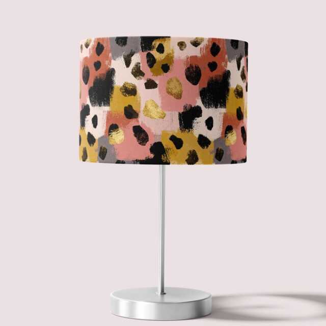 Lampshade Animal Leopard Print Pink Gold Black Velvet - Drum Lamp Shade 20cm 25cm 30cm 35cm 40cm 45cm Table Lamp Shade, Ceiling Pendant - image 1