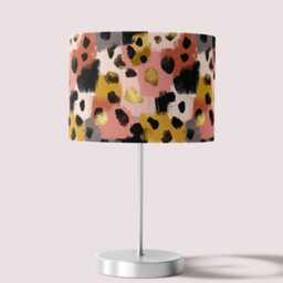 Lampshade Animal Leopard Print Pink Gold Black Velvet - Drum Lamp Shade 20cm 25cm 30cm 35cm 40cm 45cm Table Lamp Shade, Ceiling Pendant - thumbnail 1