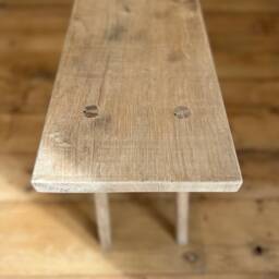 Solid Oak Hallway Bench, Narrow Wooden Shoe Seat, Handmade Minimalist Bedroom Furniture Made To Your Size - thumbnail 4