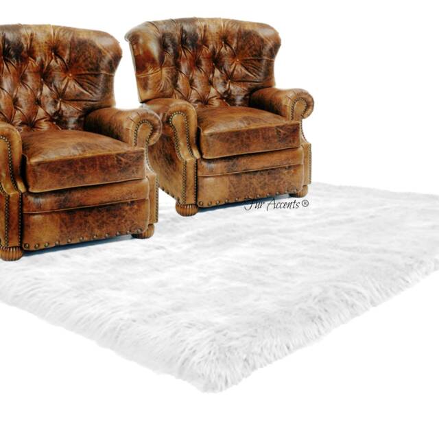 Plush Faux Fur Area Rug - Shaggy Icelandic Sheepskin Style, Handmade Usa - image 1
