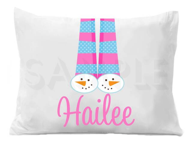 Personalized Snowman Pillow Case, Kids Bedding - image 1