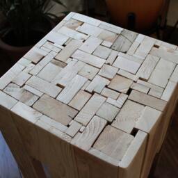 Reclaimed Wooden Stool Chair Display Unit Side Table Handmade Timber & Pallets - thumbnail 4