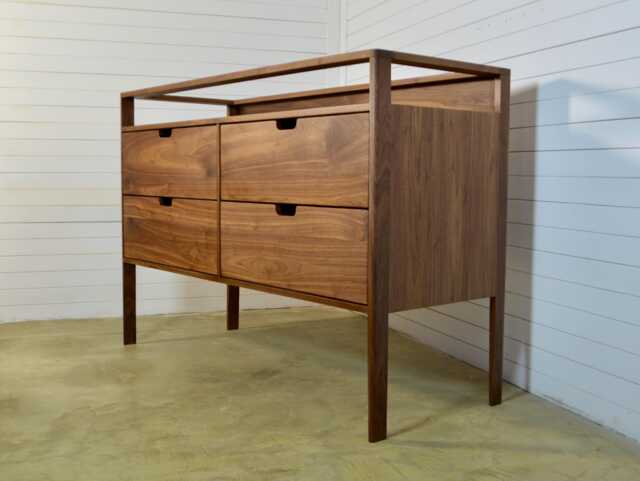 Chest Of Drawers, Solid Walnut/Oak Wood, Mid Century Credenza, Media Cabinet, Sandinavian Design - image 1