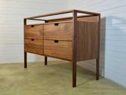 Chest Of Drawers, Solid Walnut/Oak Wood, Mid Century Credenza, Media Cabinet, Sandinavian Design