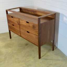 Chest Of Drawers, Solid Walnut/Oak Wood, Mid Century Credenza, Media Cabinet, Sandinavian Design - thumbnail 2