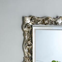 Classic Baroque Silver Leaf Wall Mirror, Made in Italy, Antique Style Italian Gold Mirror - thumbnail 4