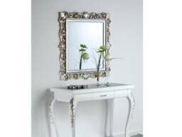 Classic Baroque Silver Leaf Wall Mirror, Made in Italy, Antique Style Italian Gold Mirror