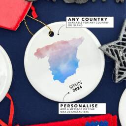 Spain Personalised Christmas Tree Ornament Decoration Gift Present Xmas Bauble Festive Decor Holiday Custom - thumbnail 3